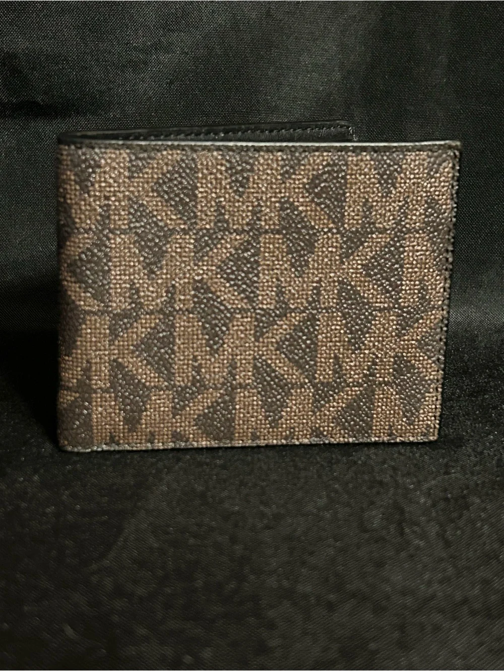 Michael Kors Brown MK Signature Bi-Fold Card Holder